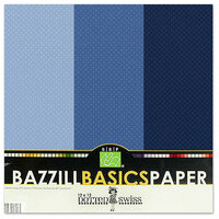 Bazzill - Dotted Swiss - 12 x 12 Cardstock Pack - 15 Sheets - Deep Blue Trio