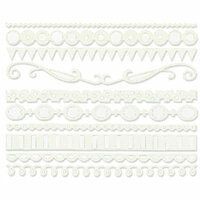 Bazzill - Just the Edge III - 12 Inch Cardstock Strips - Lily White