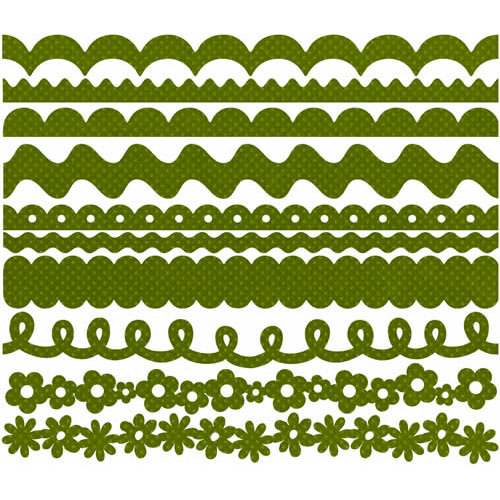 Bazzill Basics - Just The Edge - 12 Inch Cardstock Strips - Dotted Swiss - Clover Leaf, CLEARANCE