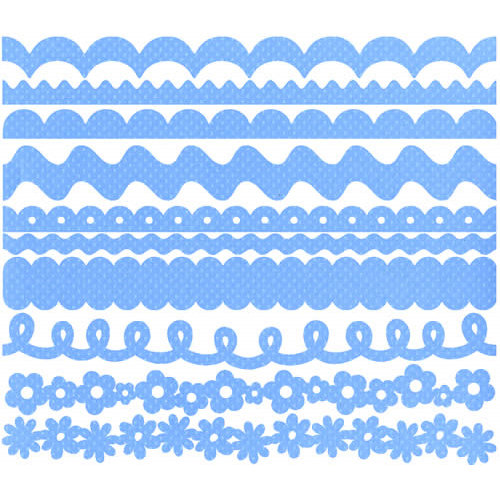 Bazzill Basics - Just The Edge - 12 Inch Cardstock Strips - Dotted Swiss - Rip Tide, CLEARANCE