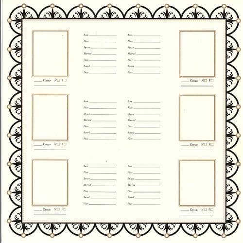 Bazzill Basics - Heritage Collection - 12 x 12 Paper - Family Group Chart 2