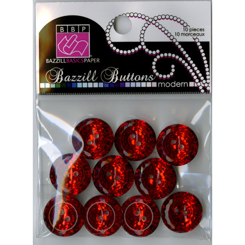 Bazzill Basics - Modern Collection - Buttons - Bling - Candy Apple Red, CLEARANCE