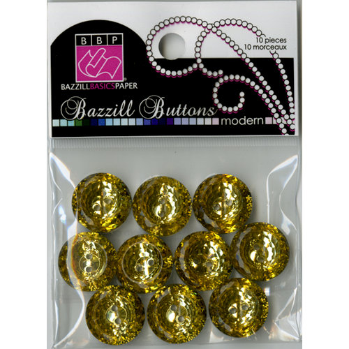 Bazzill Basics - Modern Collection - Buttons - Bling - Candlelight Yellow, CLEARANCE