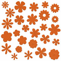 Bazzill Basics - Flower Pot Collection - Shimmer Paper Flowers - Tootsie