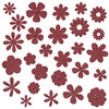 Bazzill Basics - Flower Pot Collection - Shimmer Paper Flowers - Red Carpet