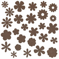 Bazzill Basics - Flower Pot Collection - Shimmer Paper Flowers - Flat Broke, CLEARANCE