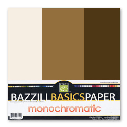 Bazzill - Monochromatic Trio Packs - 12 x 12 - Chocolate