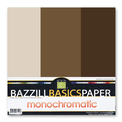 Bazzill - Monochromatic Trio Packs - 12 x 12 - Brown