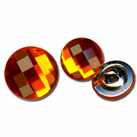 Bazzill Basics - Timeless Collection - Buttons - Bling - Tangerine Blast