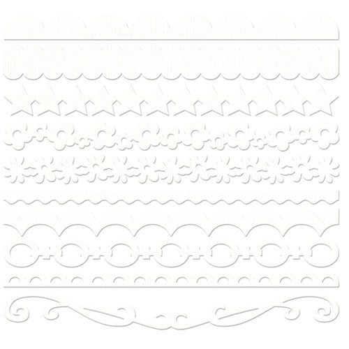 Bazzill Basics - Half The Edge II Collection - 6 Inch Cardstock Strips - Bazzill White, CLEARANCE