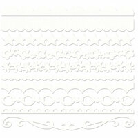 Bazzill Basics - Half The Edge II Collection - 6 Inch Cardstock Strips - Bazzill White, CLEARANCE