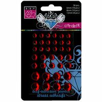 Bazzill Basics - Self Adhesive Jewels - Bling - 6 mm 8 mm and 12 mm - Cardinal, CLEARANCE