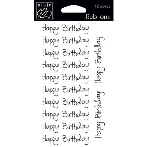 Bazzill - Rub Ons - Happy Birthday