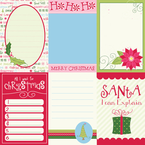 Bazzill Basics - Holiday Style Collection - Christmas - Lickety Slip - 12 x 12 Double Sided Paper - Vertical