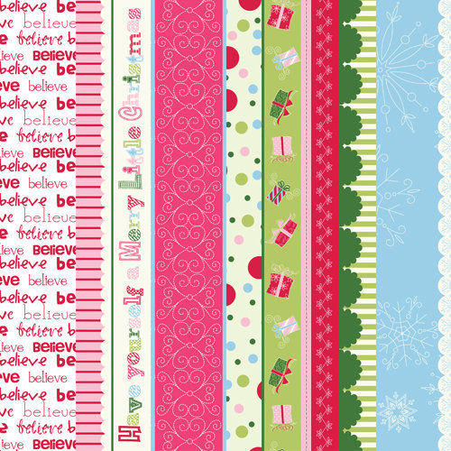 Bazzill - Holiday Style Collection - Christmas - Lickety Slip - 12 x 12 Double Sided Paper - Borders