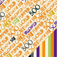 Bazzill Basics - Spooky and Kooky Collection - Halloween - 12 x 12 Double Sided Paper - Hallowords