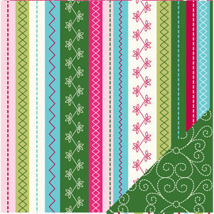 Bazzill Basics - Holiday Style Collection - Christmas - 12 x 12 Double Sided Paper - Holiday Stitches