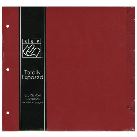 Bazzill Basics - 8 x 8 Cardstock Divider Pages with Tabs - Set of 5 - Ruby Slipper