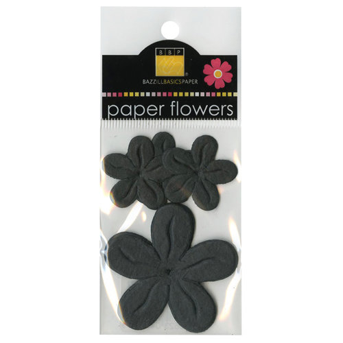 Bazzill - Paper Flowers - Posies - Black