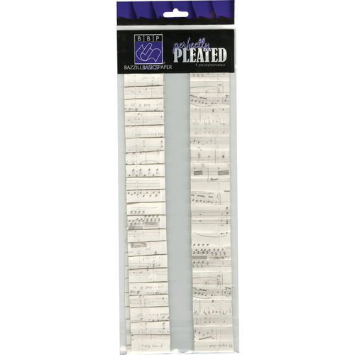 Bazzill - Just the Edge - 12 Inch Cardstock Strips - Perfectly Pleated - Sheet Music