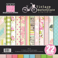 Bazzill Basics - Margie Romney-Aslett - Vintage Marketplace Collection - 12 x 12 Assortment Pack