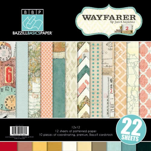 Bazzill - Janet Hopkins - Wayfarer Collection - 12 x 12 Assortment Pack
