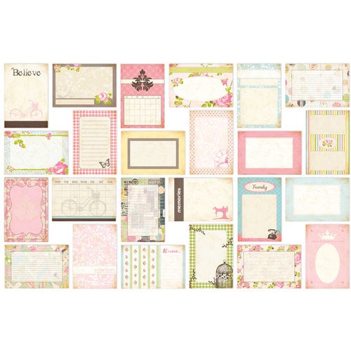 Bazzill Basics - Margie Romney-Aslett - Vintage Marketplace Collection - Lickety Slip - 4 x 6 Journaling Cards