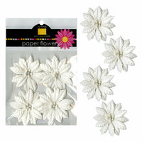 Bazzill - Paper Flowers - 2 Inch Poinsettia - White