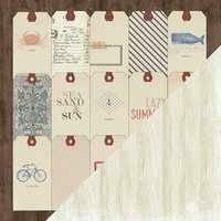 Bazzill Basics - Beach House Collection - 12 x 12 Double Sided Paper - House Tags