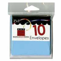 Bazzill Basics - Cards and Envelopes - 10 Pack - 3 x 3 Bracket - Vibrant Blue