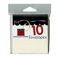 Bazzill Basics - Cards and Envelopes - 10 Pack - 3 x 3 Bracket - Cream Puff
