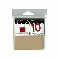 Bazzill - Cards and Envelopes - 10 Pack - 3 x 3 Scallop - Kraft