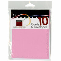 Bazzill - Cards and Envelopes - 10 Pack - A2 Scallop - Guava Sensation