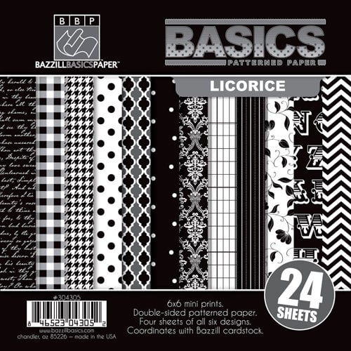 Bazzill - Basics Collection - 6 x 6 Assortment Pack - Licorice