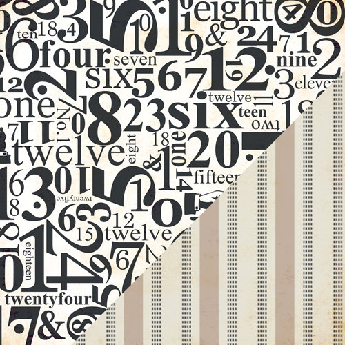 Bazzill Basics - Margie Romney-Aslett - Timeless Collection - 12 x 12 Double Sided Paper - Numbers