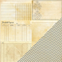 Bazzill - Heritage Collection - 12 x 12 Double Sided Paper - Note Cards Horizontal