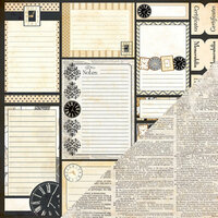 Bazzill - Heritage Collection - 12 x 12 Double Sided Paper - Tabs and Notes