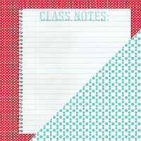 Bazzill Basics - School Days Collection - 12 x 12 Double Sided Paper - Class Notes