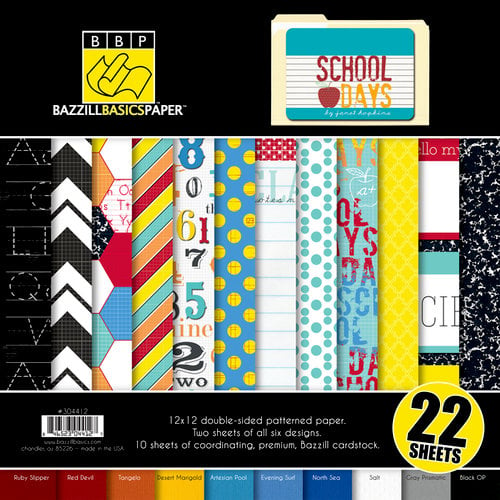 Bazzill - School Days Collection - 12 x 12 Assortment Pack