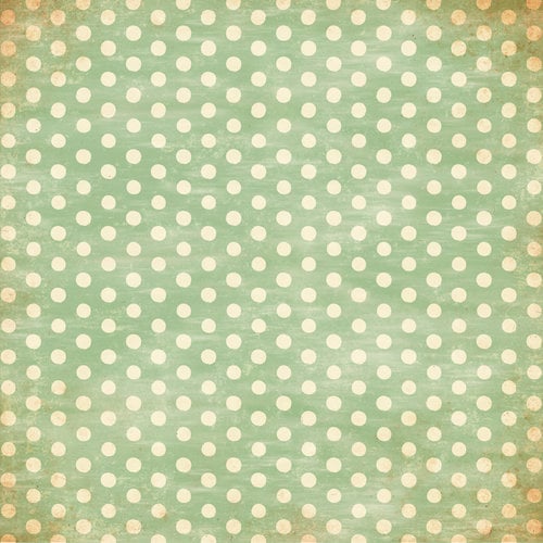 Bazzill - Miss Teagen Sue Collection - 12 x 12 Paper - Faded Green Polka Dots