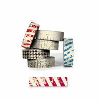 Bazzill - Antique Paper Tape - Blush Red Stripe