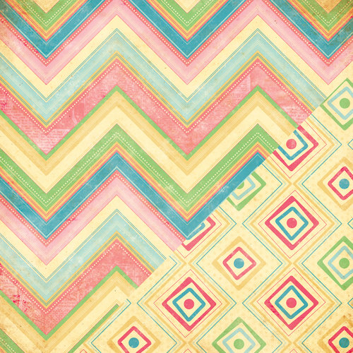 Bazzill - Margie Romney Aslett - Ambrosia Collection - 12 x 12 Double Sided Paper - Detailed Chevron