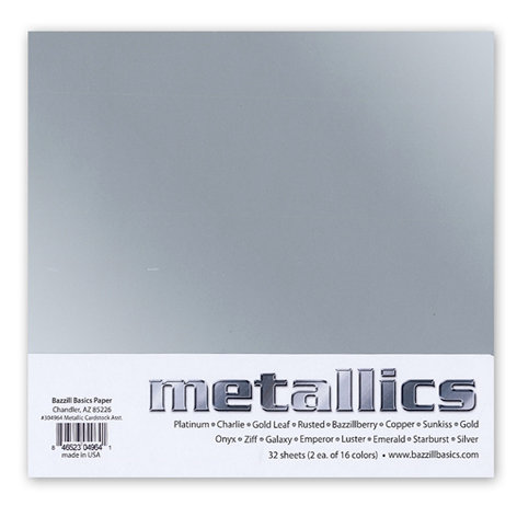 Bazzill Basics - 12 x 12 Metallic Cardstock Pack - 32 Sheets - Assorted, CLEARANCE