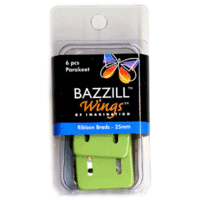 Bazzill Basics - Ribbon Brads - Square - Parakeet 25 mm, CLEARANCE