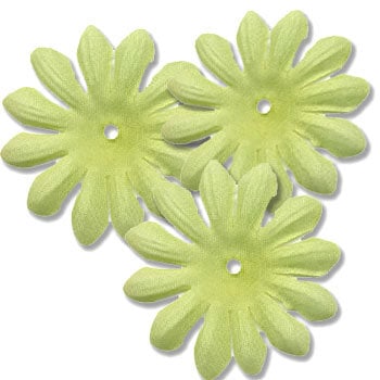 Bazzill Basics - Bitty Blossoms Flowers - Approximately 35 Pieces - Apple Green