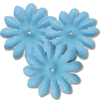 Bazzill Basics - Bitty Blossoms Flowers - Approximately 35 Pieces - Teal OP