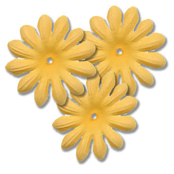 Bazzill Basics - Bitty Blossoms Flowers - Approximately 35 Pieces - Glow
