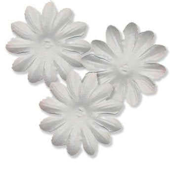 Bazzill Basics - Bitty Blossoms Flowers - Approximately 35 Pieces - White