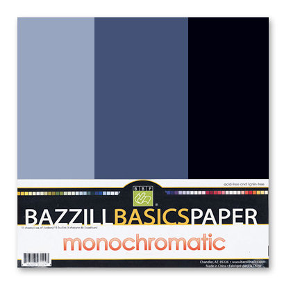 Bazzill Basics - Monochromatic Trio Packs 12x12 - Nightmist Trio, CLEARANCE