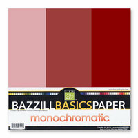 Bazzill - Monochromatic Trio Packs - 12x12 - Pomegranate